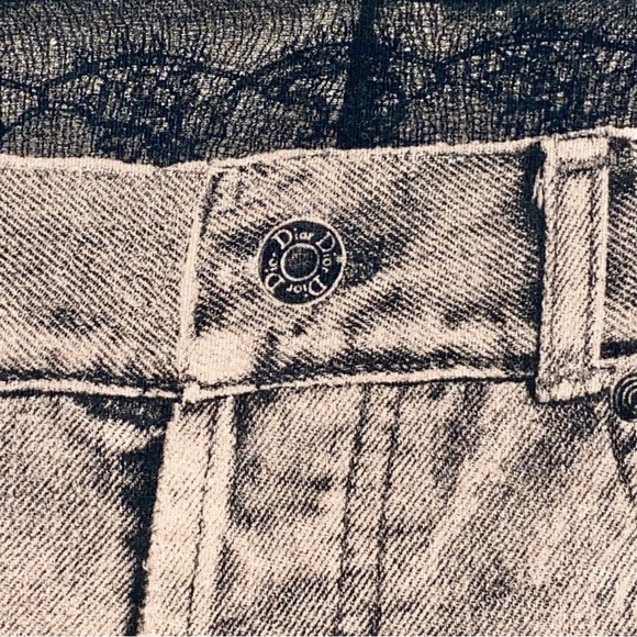 S VTG Y2k AUTH Christian Dior 2006 Trompe L'oeil Denim Lace Tee Shirt Logo Top - Picture 9 of 15